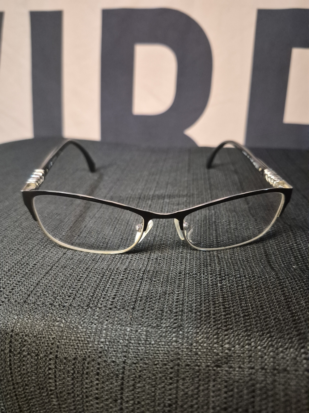 Vogue Eyewear Black and Silver Cat-Eye Optical Frames